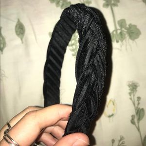Anthropology black velvet braided headband